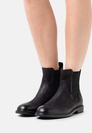 Black Anna Field Leather Classic Ankle Boots | PIQ859702